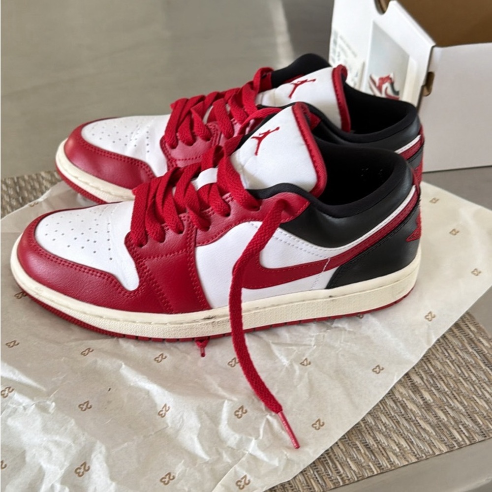 Nike Air Jordan Low SE Red White Sneakers - Picture 5 of 8
